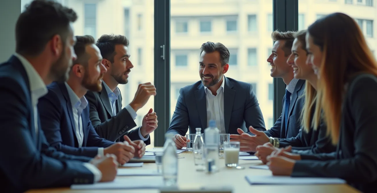 Rencontre professionnelle française avec échanges dynamiques
